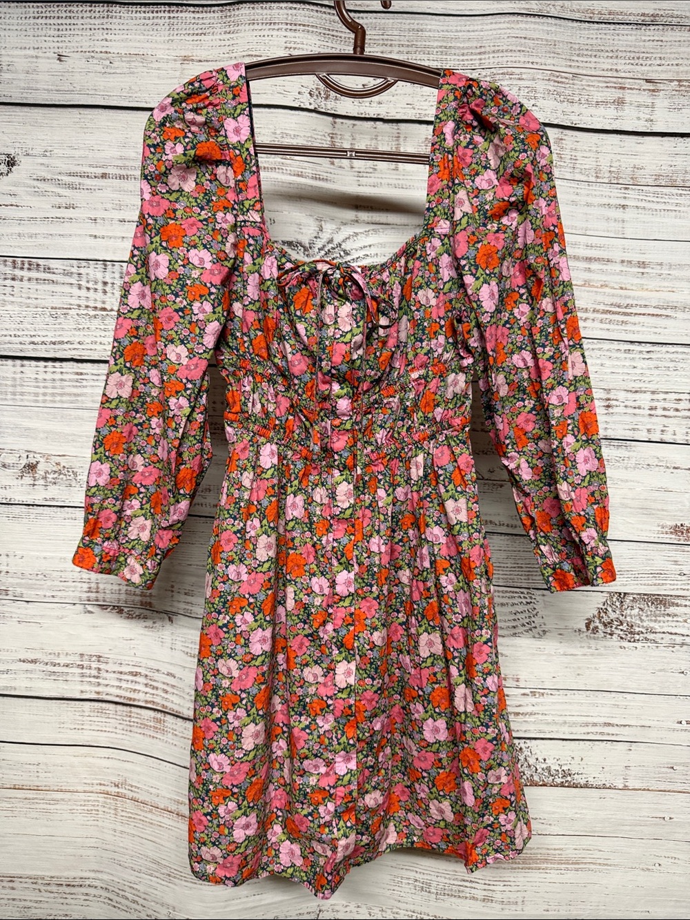 J. Crew Cinched-waist Organic Cotton Dress in Liberty Meadow Song fabric